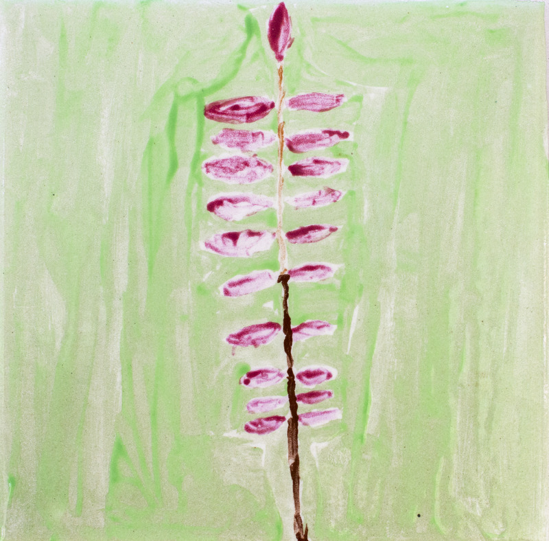 Painting of red compound Sumac leaf.