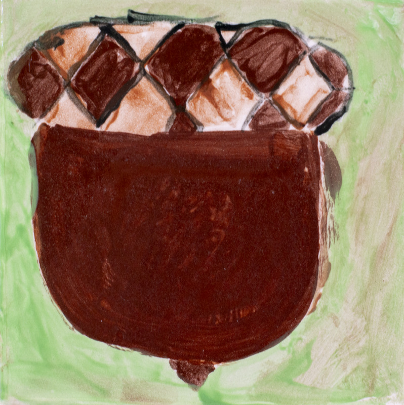 Painting of an acorn.